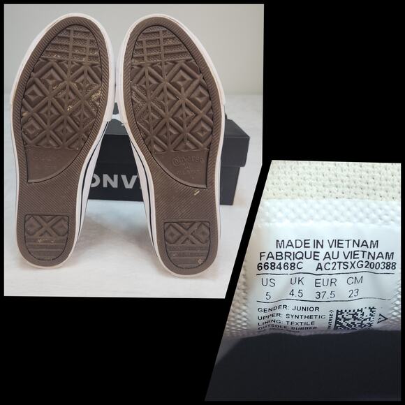 Converse Shoes Juniors 5 Purple Shiny Sparkly Glitter Low Tops Womens 6.5 7 - Picture 14 of 14